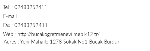 Burdur Bucak Ahmet Kadriye ztrk retmenevi telefon numaralar, faks, e-mail, posta adresi ve iletiim bilgileri